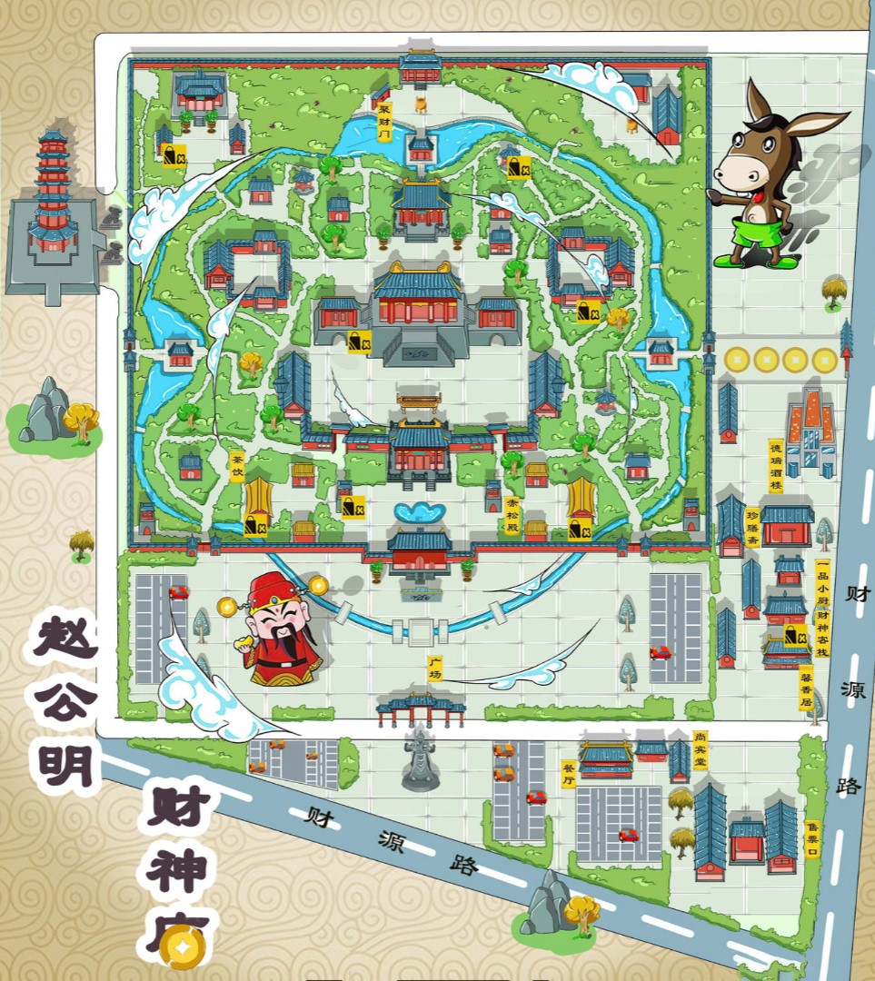 鄞州寺庙类手绘地图